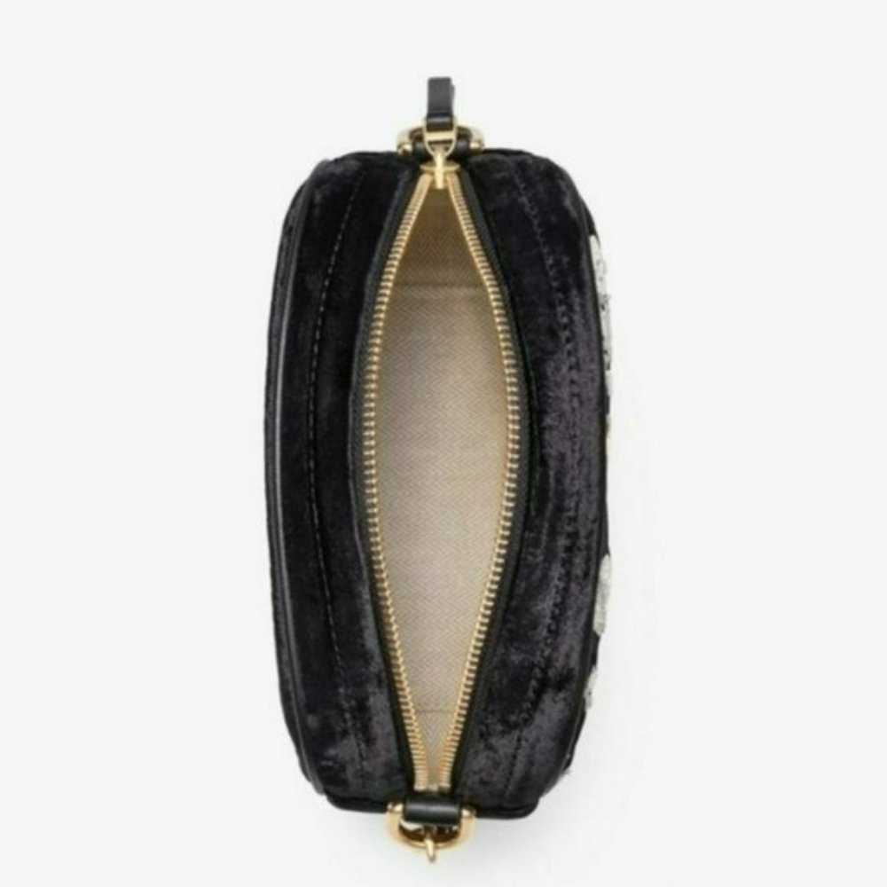 Tory Burch Kira Velvet Embroidered Crossbody Handbag - Picture 4 of 8